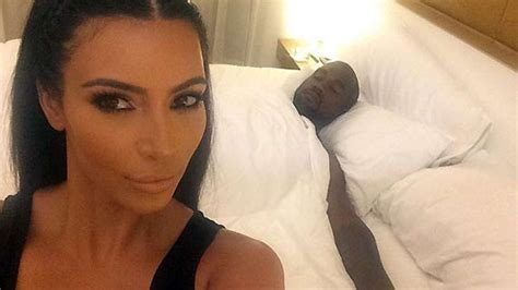 Kim Kardashian Posts Selfie With Sleeping Kanye West In Bed See Pics World News India Tv