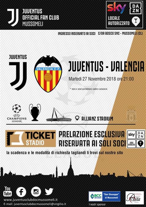 RICHIESTA BIGLIETTI CHAMPIONS LEAGUE JUVENTUS Vs VALENCIA SCAD 28