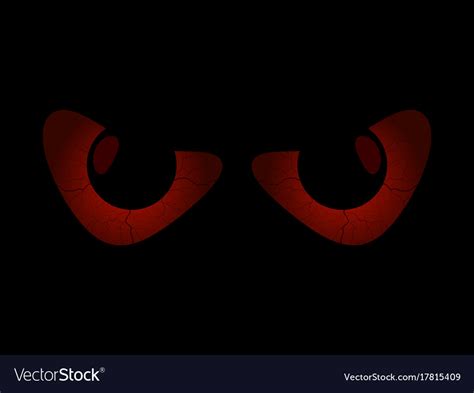 Evil Scary Eyes Black Pupils Halloween Element Vector Image