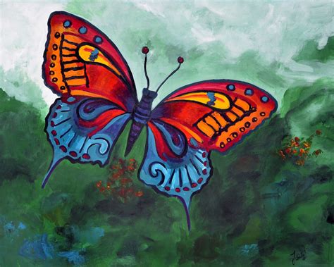 Butterfly Paintings Acrylic Acrylic `` Butterfly `` ``visual Art `` Canvas Painting Quotes