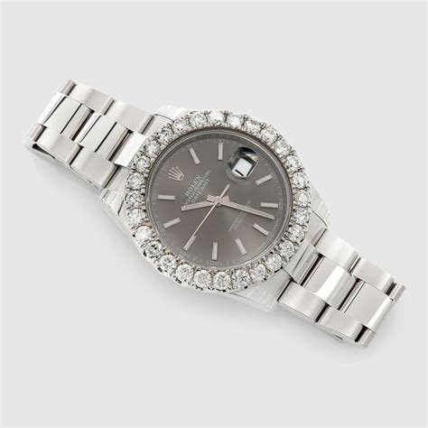 Rolex Datejust 41mm Diamond Stainless Steel Black Uverly