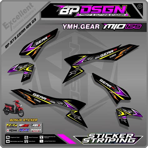 Jual STRIPING YAMAHA MIO GEAR 125 STICKER STRIPING YAMAHA MIO GEAR