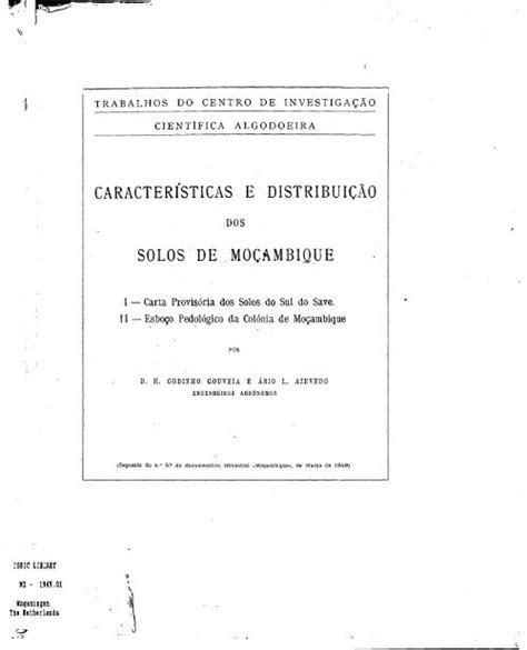 Caracteristicas E Distribuicao Solos De Mocambique