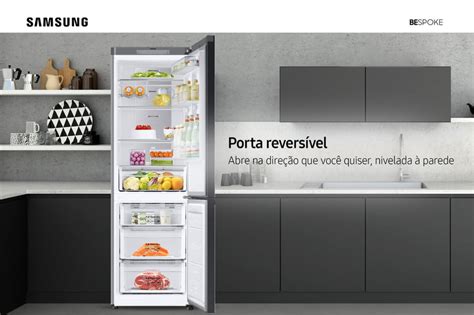 Refrigerador Samsung Bespoke Duplex Inverse L Acabamento Em