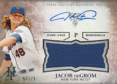 Triple Threads Jacob Degrom Jumbo Jersey Auto Mets Topps