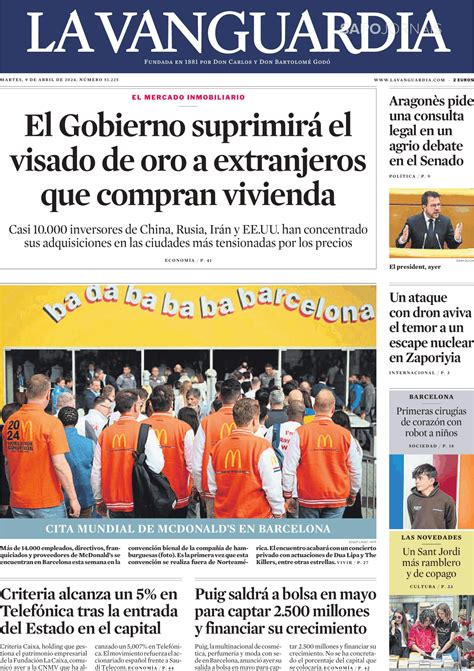 La Vanguardia Abr Jornais E Revistas Sapo Pt Ltima Hora