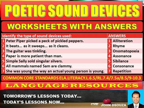 50 Sound Devices In Poetry Worksheet Chessmuseum Template Library