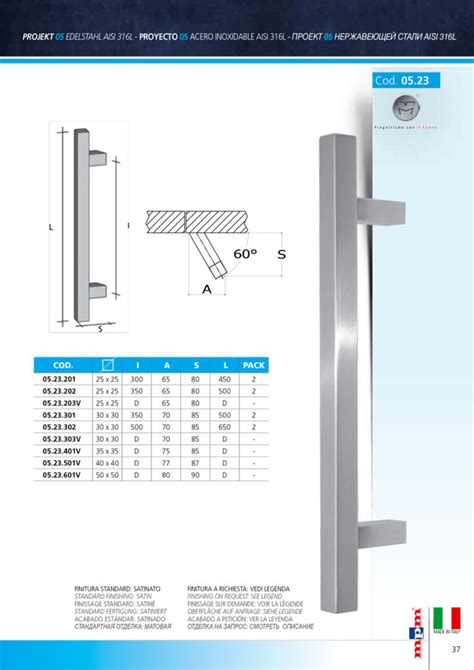 05 23 MANIGLIONE TUBOLARE IN ACCIAIO INOX Maniglioni Zancati