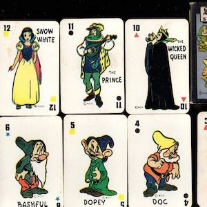 Vintage Disney S Snow White Dwarfs Mini Card Game Complete Prince