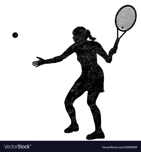 Tennis Woman Player Silhouette Royalty Free Vector Image