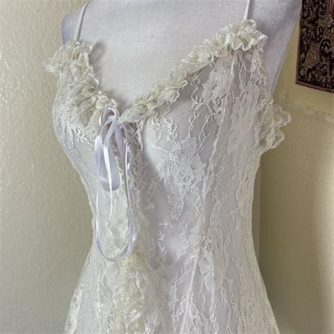 Vintage Lace Lingerie Top Has Lace Up Detail Brand Depop
