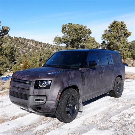 Defender 130 Outbound with matte black camo wrap : r/LandroverDefender