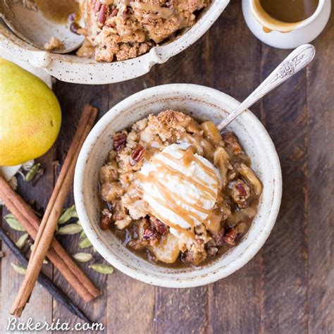 Caramel Pear Crisp Gluten Free Paleo Vegan • Bakerita