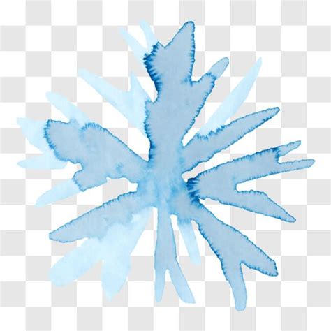 Baixe Pintura Abstrata De Floco De Neve Em Aquarela Azul PNG Creative