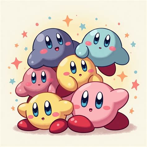 Cute Colorful Cartoon Kirby Characters | Stable Diffusion Online