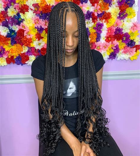 Braids Laid Here 💜 On Instagram Smedium Knotless With Added Curled Ends Such An Elegant Look