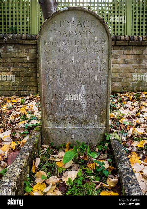 Gravestone of Horace Darwin, engineer & son of Charles Darwin, and Lady ...