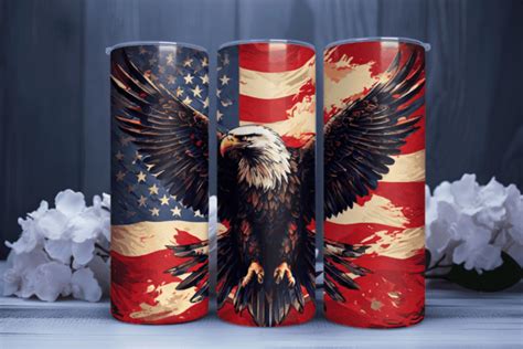 Patriotic Eagle Th July Tumbler Design Graphic By Sagorarts Creative