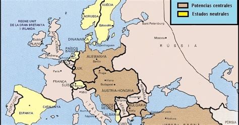 Mapa De Los Países Que Estuvieron Involucrados En La Primera Guerra Mundial