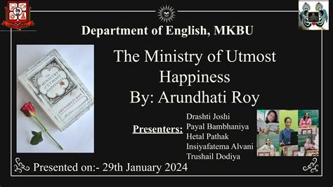 The Ministry Of Utmost Happiness By Arundhati Roy Ppt