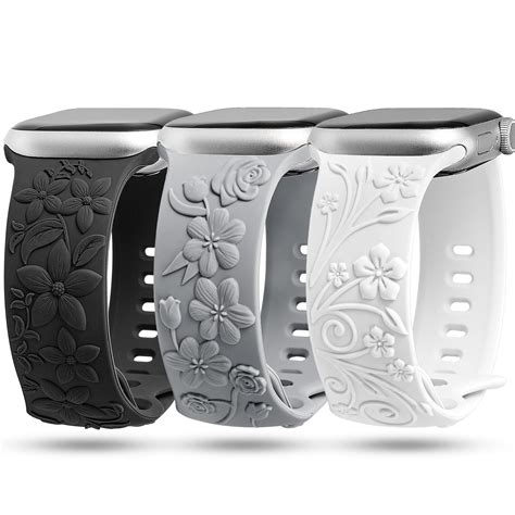 Toyouths Pack Floral Embossed Bands Compatible With Apple Watch Band