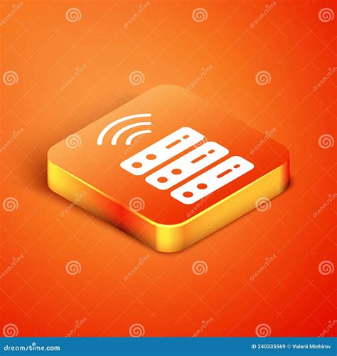 Isometric Smart Server Data Web Hosting Icon Isolated On Orange