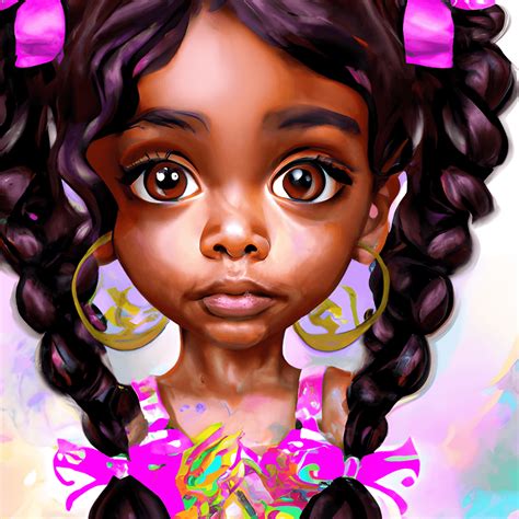 Nursery Art Brown Skin Angel Girl Chibi Barbie Style Retro Lisa Frank Style Charlie Bowater 8k ...