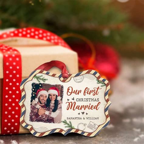 Personalized Ornament First Christmas Married Custom Gifts