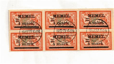 German Area Memel Sc Used Block Of Issue Of Lot C