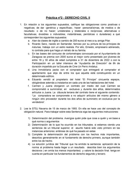 Práctica 2 Derecho Civil Ii Práctica Nº2 Derecho Civil Ii 1 En