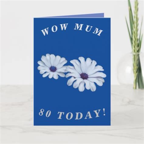 Bold Floral 80th Birthday Card for Mum | Zazzle