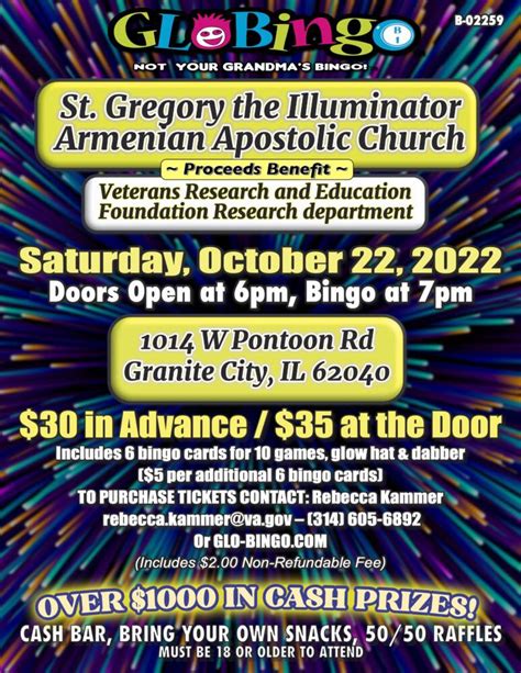 St Gregory The Illuminator Glo Bingo