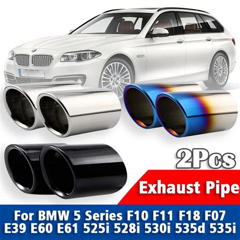 2pcs Stainless Steel Exhaust Pipe Muffler For Bmw 5 Series F10 F11 F18