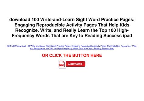 Ppt Download 100 Write And Learn Sight Word Practice Pages Engaging