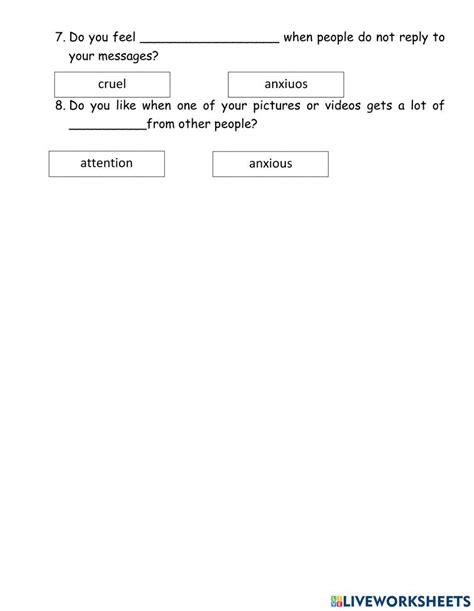 Social Media Vocabulary Interactive Worksheet Live Worksheets