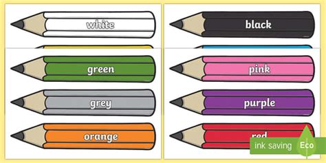 👉 Colour Words On Pencils Teacher Made Twinkl