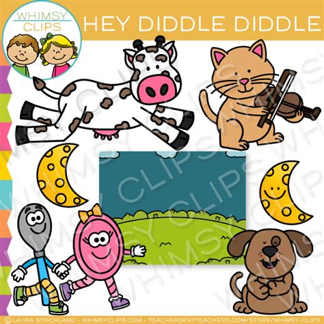 Hey Diddle Diddle Nursery Rhyme Clip Art , Images & Illustrations | Whimsy Clips