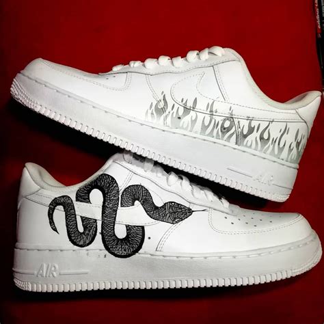 Flame X Snake Air Force 1 Custom Air Force 1 Custom Sneakers Air