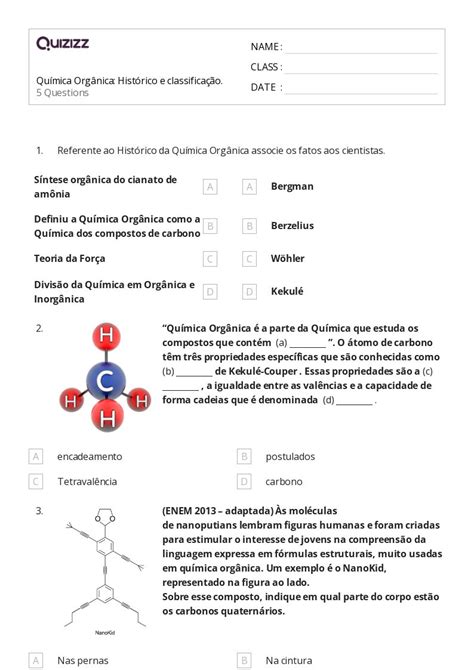 Propriedades Do Carbono Imprim Vel S Rie Planilhas Quizizz