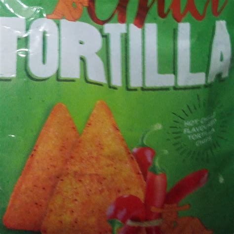 Hot chilli Tortilla Crispy chips kalorie kJ i wartości odżywcze