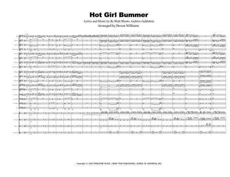 Hot Girl Bummer Marching Band Digital Sheet Music Sheet Music Plus