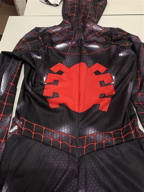 Spider Man Cosplay Spider-Man BLack with Red Line Cosplay Suit V2 ...