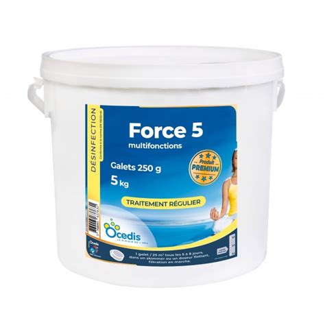 Ocedis Force 5 Chlore stabilisé galets 250g 5kg HPS