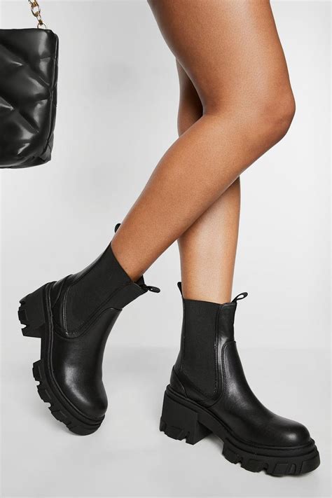 Chunky Heeled Chelsea Boots Boohoo Uk