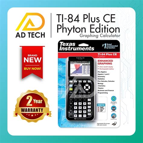 Texas Instruments Graphing Calculator TI 84 Plus CE Phyton Shopee