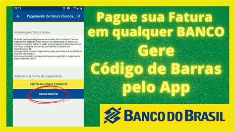 Como gerar boleto do Cartão de Crédito BB para pagar fatura em qualquer