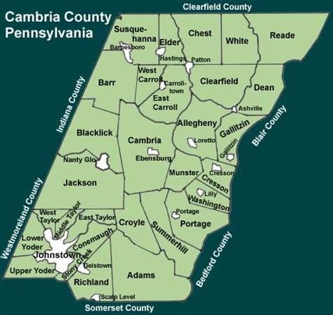 Map Of Cambria County Pa - Alecia Lorianna