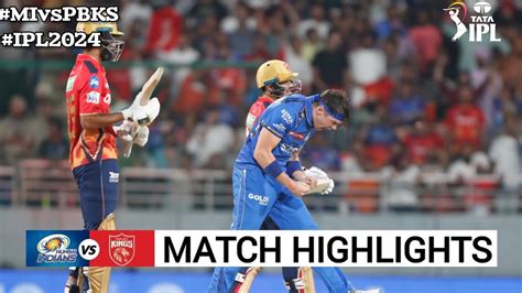 Mumbai Indians Vs Punjab Kings Match 33rd Ipl Full Highlights 2024 Mi