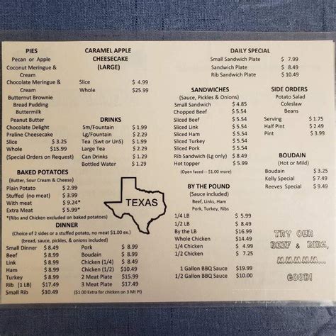 Hemphill Bbq Menu In Hemphill Tx Order Delivery And Reviews