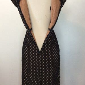 1950s VINTAGE Nude Illusion Pin Up Large Eyelet Cut Out Designer True WIGGLE Dress Etsy